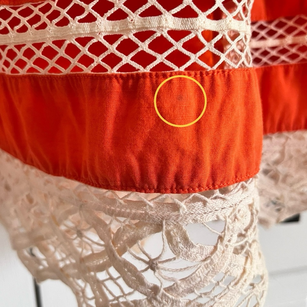 Anthropologie Moulinette Soeurs Orange Cream embroidered Sundress Sleeveless 6 - Picture 7 of 11